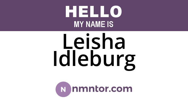 Leisha Idleburg