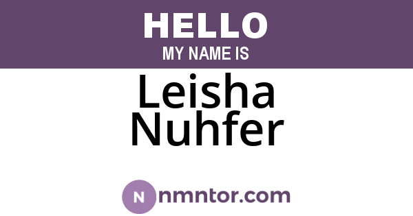 Leisha Nuhfer