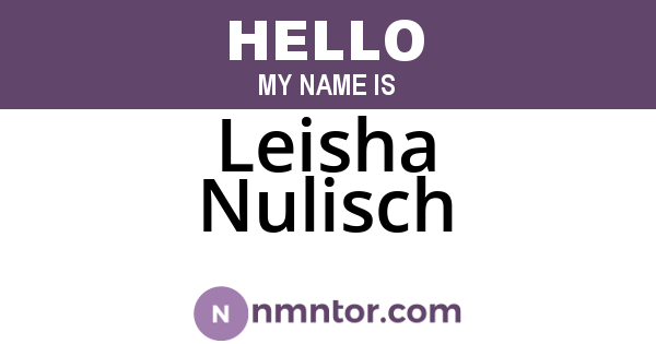 Leisha Nulisch