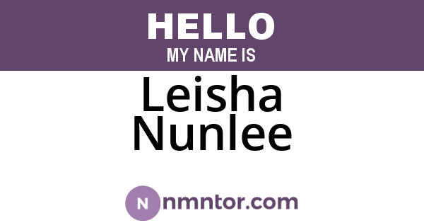 Leisha Nunlee