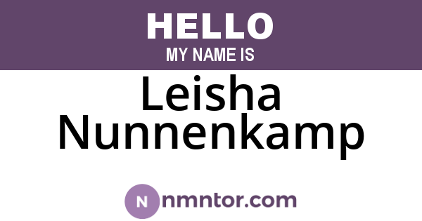 Leisha Nunnenkamp
