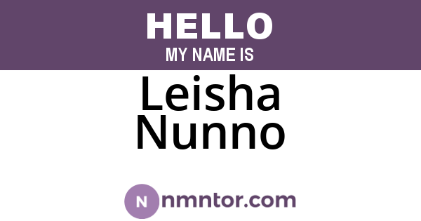 Leisha Nunno