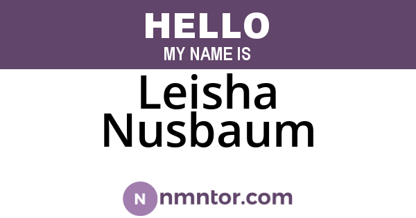 Leisha Nusbaum