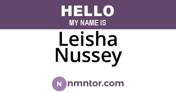 Leisha Nussey