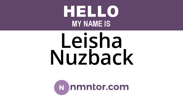 Leisha Nuzback