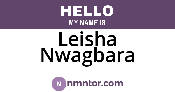 Leisha Nwagbara
