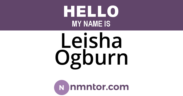 Leisha Ogburn