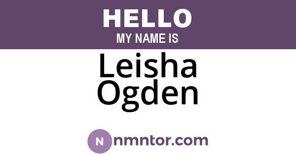 Leisha Ogden