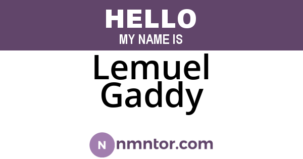 Lemuel Gaddy