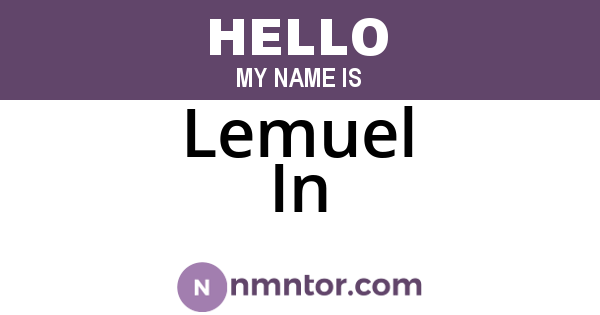 Lemuel In