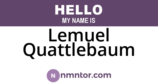 Lemuel Quattlebaum