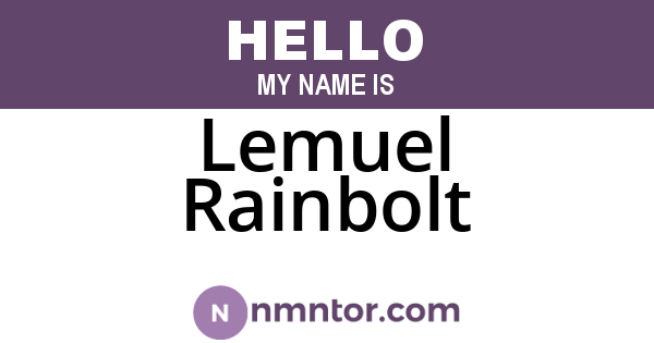 Lemuel Rainbolt