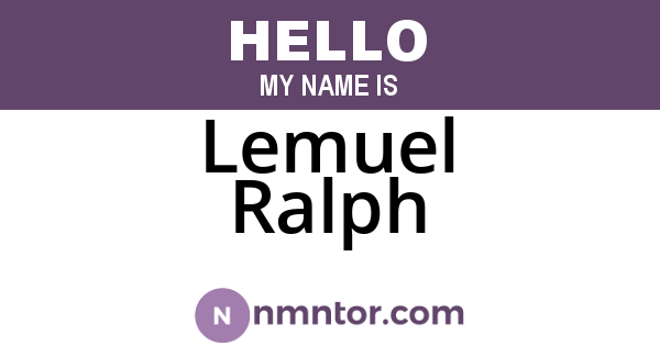 Lemuel Ralph