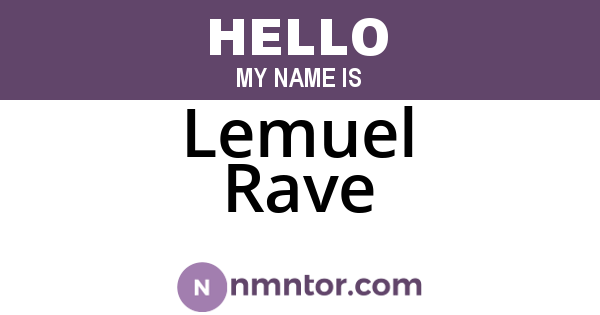 Lemuel Rave