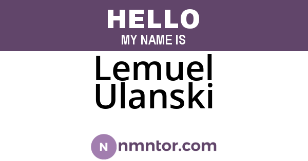Lemuel Ulanski