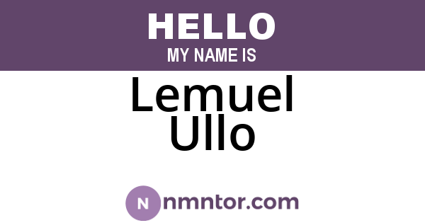 Lemuel Ullo