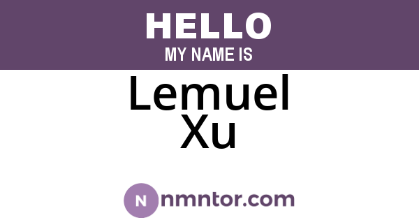 Lemuel Xu