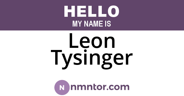 Leon Tysinger