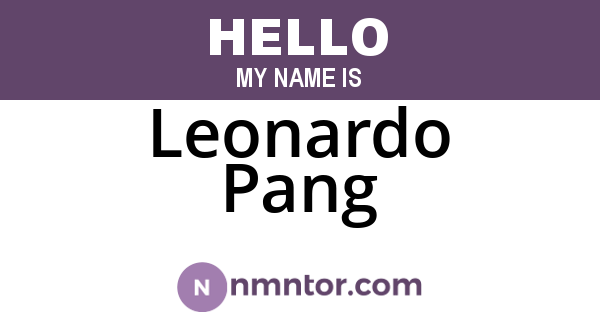 Leonardo Pang