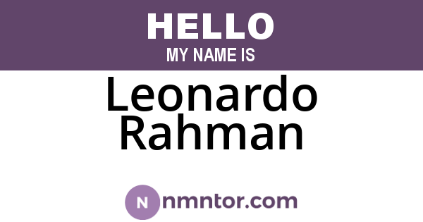 Leonardo Rahman