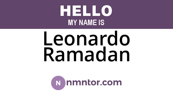 Leonardo Ramadan