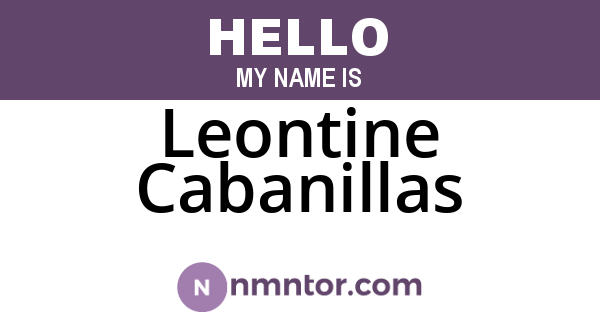 Leontine Cabanillas