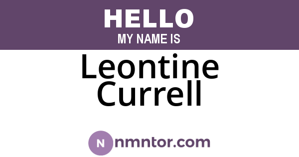 Leontine Currell