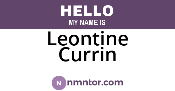 Leontine Currin