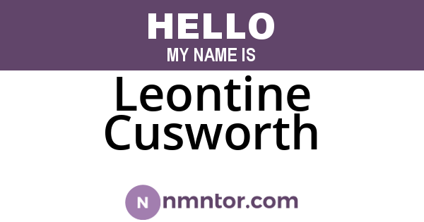 Leontine Cusworth