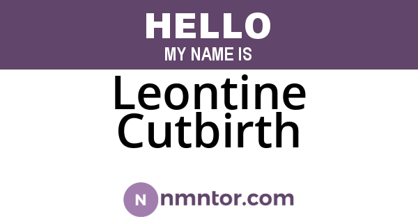 Leontine Cutbirth