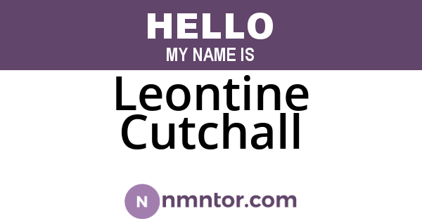 Leontine Cutchall
