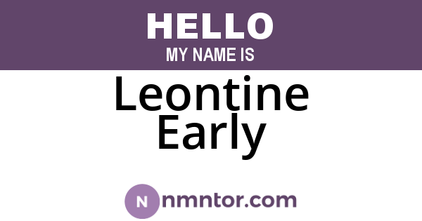 Leontine Early