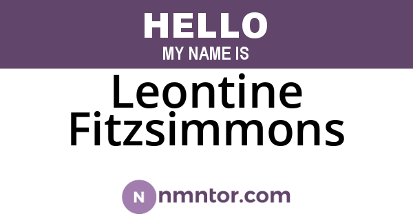 Leontine Fitzsimmons