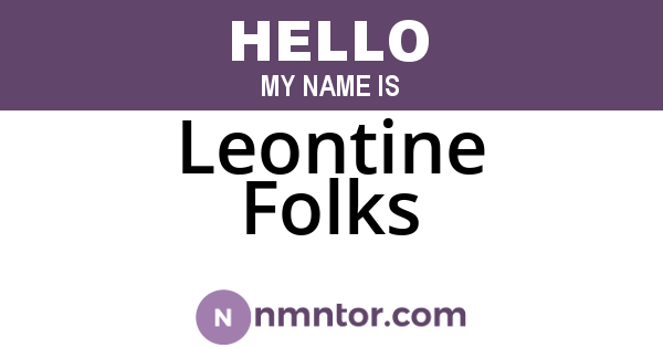 Leontine Folks