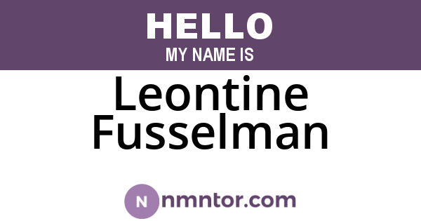 Leontine Fusselman