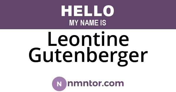 Leontine Gutenberger