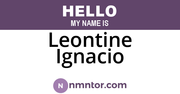 Leontine Ignacio