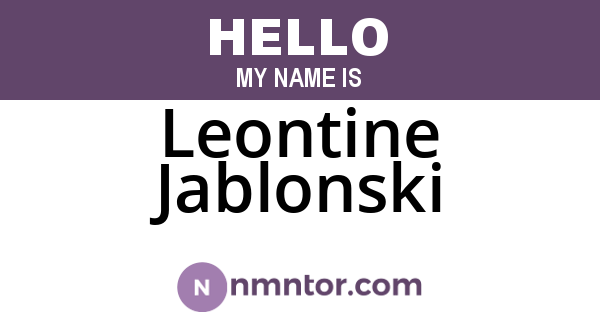 Leontine Jablonski