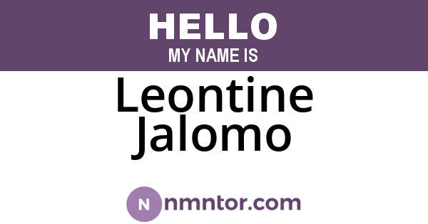 Leontine Jalomo