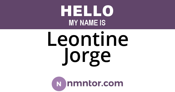Leontine Jorge