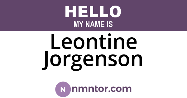 Leontine Jorgenson