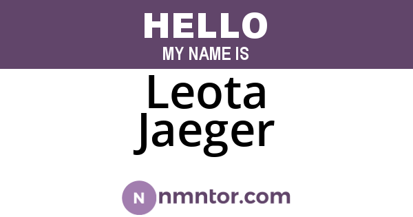 Leota Jaeger