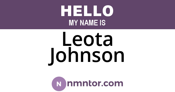 Leota Johnson