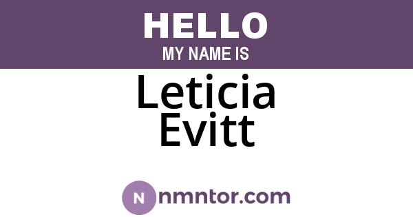 Leticia Evitt
