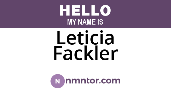 Leticia Fackler