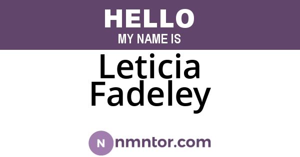 Leticia Fadeley