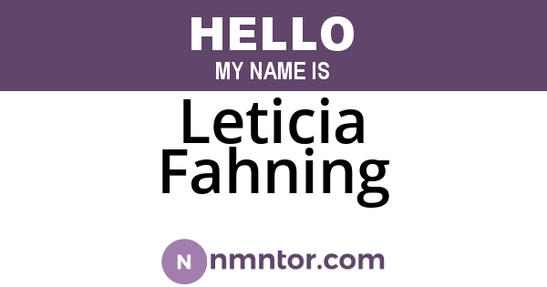 Leticia Fahning