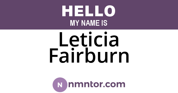 Leticia Fairburn
