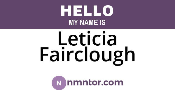 Leticia Fairclough