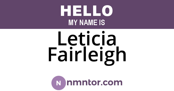 Leticia Fairleigh